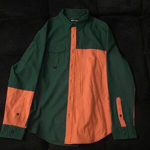 Reason Long Sleeve Shirt Orange and Green